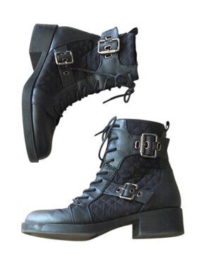 Rocket Dog Women's Black Quilted Moto Ankle Boots Grunge Buckle Size 8.5